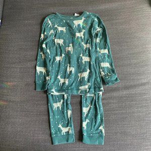 Tea Collection forest green goodnight pajamas with deer print, 6